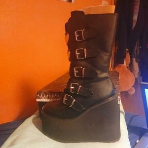 Demonias Black Vegan Leather SWI230